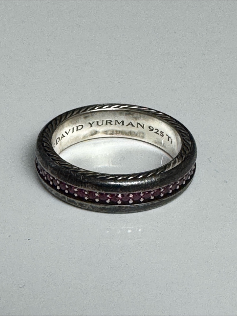 David Yurman Titanium Men’s Ring with Natural Rubies.